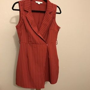 Pinstripe burnt orange 🍊 blazer dress size LARGE